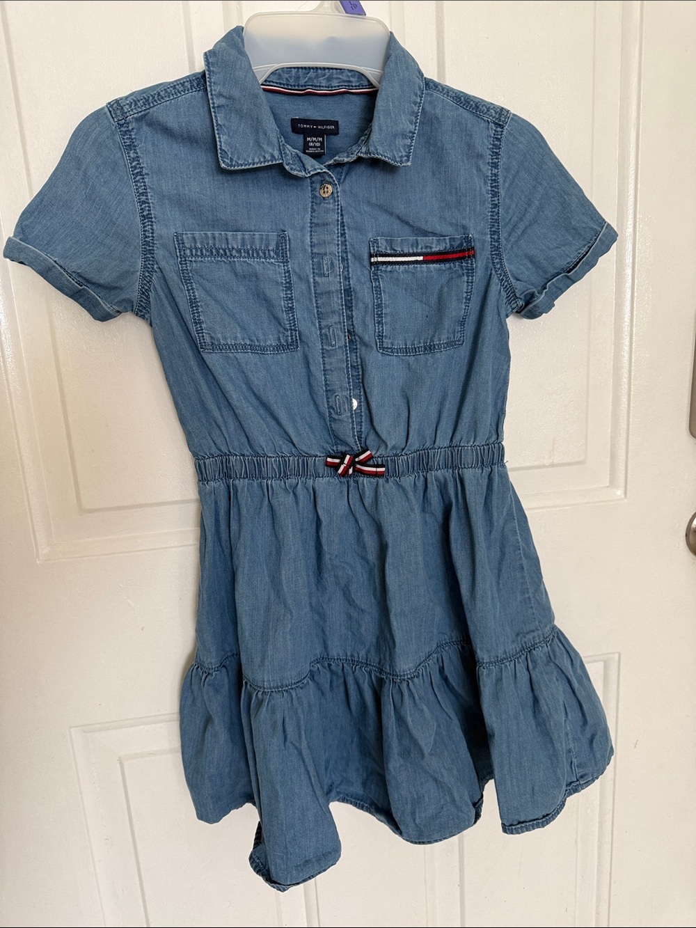 Tommy Hilfiger Girls' Blue Denim Shirt Dress Size 8/10 -Medium